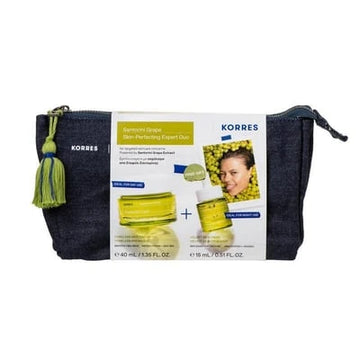 Korres Santorini Grape Skin Perfecting Expert Duo - Πουγκί με Κρέμα & Λάδι Προσώπου